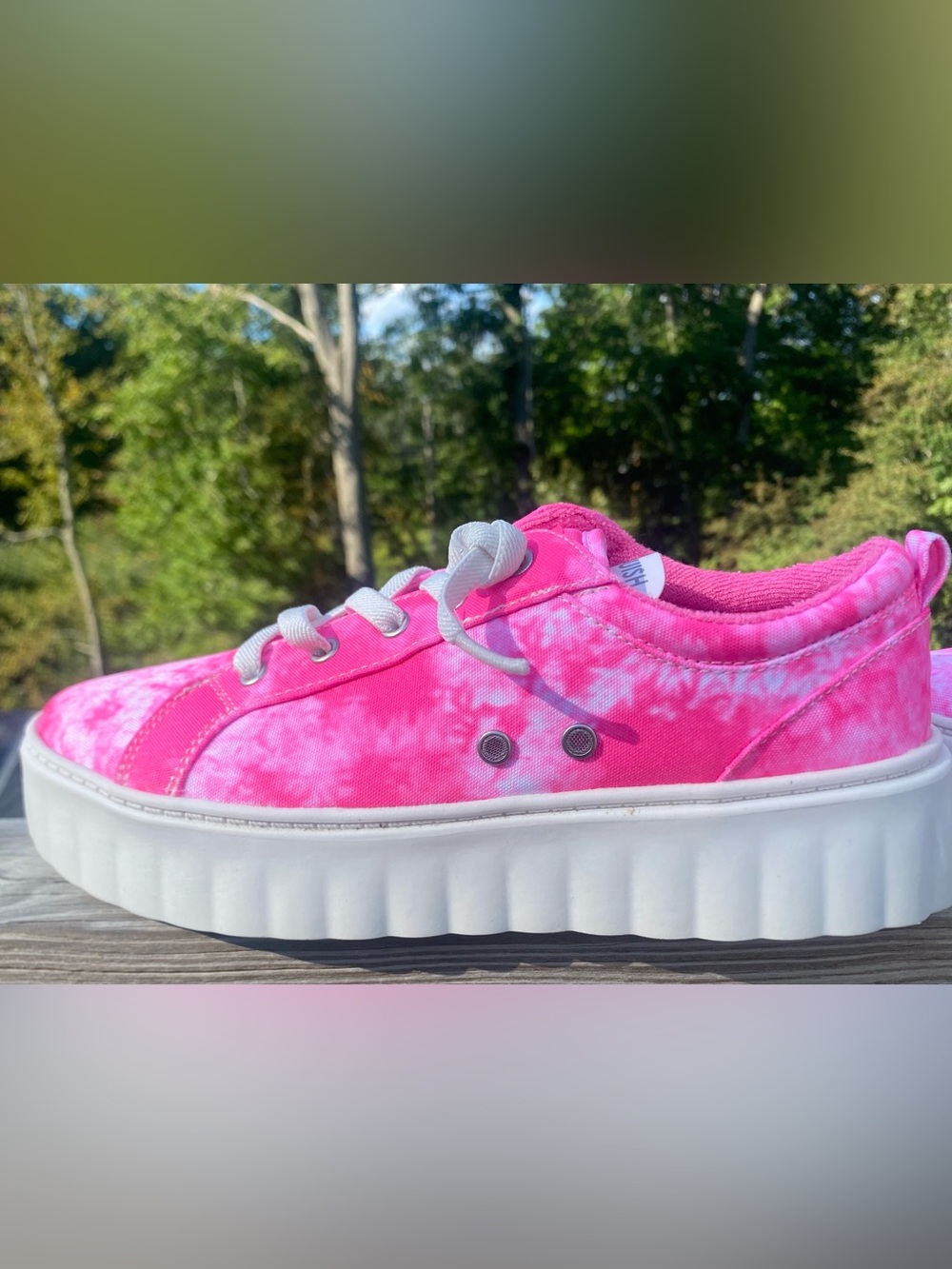 Roxy Platform canvas Sheilahh Slip-On Platform tye-dye Pink/white Sneakers 8.5